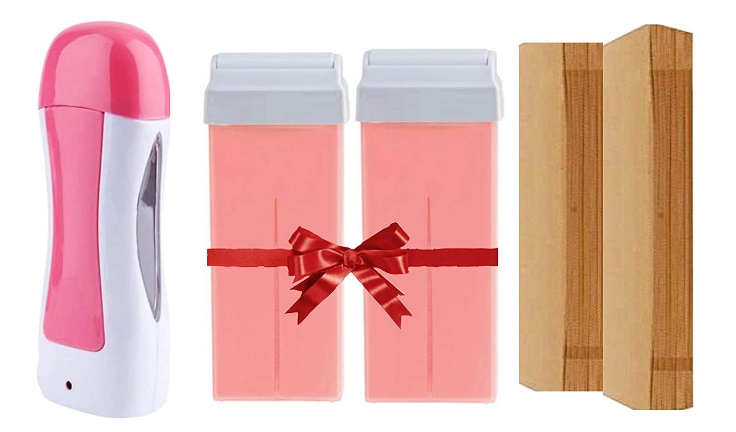 CUVLY Wax Heater Machine - Wax Warmer Hair Removal Roll On - 200 Ml + 70 Strips (Pack Of 2) - Women's Hair Removal Waxing Kit