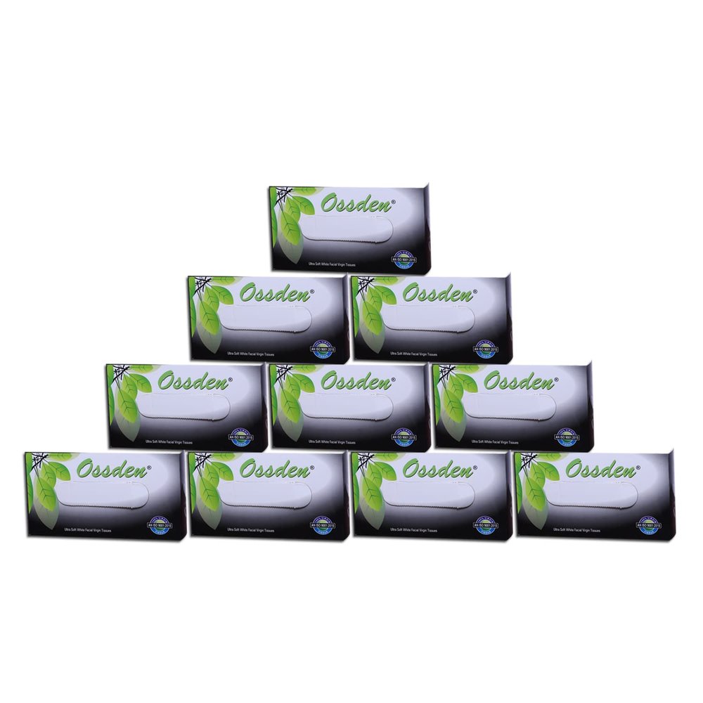 2 Ply Ultra Soft Tissue, Facial Tissue - 100 Pulls Par Box 200 Sheet (Pack of 10, Black)
