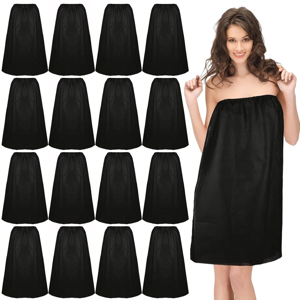 Be Unique Care Hygiene Facial Care Parlour Body Massage Beauty Salon Spa Elastic Gown Wax Cutting Apron Sheet Non Woven Disposable For Men And Women Set Of 10. - Black