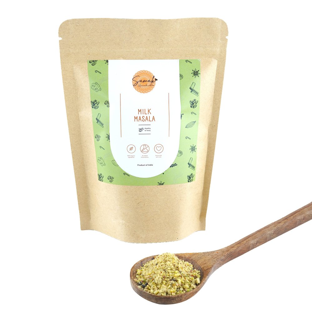 Samak Homemade Milk Masala / Doodh Masala with Kesar(Saffron) and Dry Fruits | No Preservatives, No Added Colours | Tasty and Healthy drink for Kids & Adults - 100gm