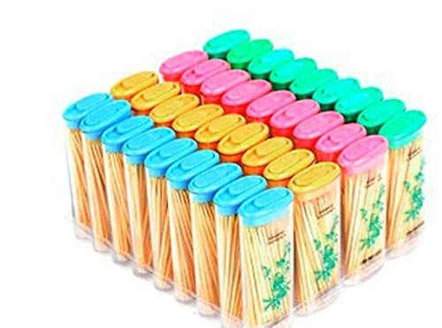 Ayra Crafts Nature Bamboo 1800 PCS Toothpick Non-Toxic Odorless Toothpicks Portable Tooth Cleaner Oral Care Tool Eco Friendly (Pack of 24 Container)