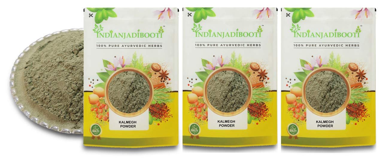 IndianJadiBooti Kalmegh Powder - Chirayta Hara - Kaalmegh Powder - Kariyat, 3 Packs of 900 Grams