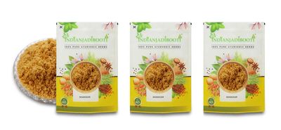 IndianJadiBooti Shakkar - Desi Sakkar - Shakar - Jaggery (Powder) - Gudh (Powder) - Brown Sugar, 3 Packs of 900 Grams