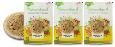 IndianJadiBooti Harad Badi Haritaki Powder (3 Packs of 900 Grams) | Yellow Terminalia Chebula | Kadukkai | Kadukka | Badi Harar | Ayurvedic remedy for Digestive Health, Gastric Troubles, Constipation