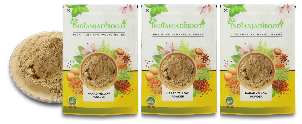 IndianJadiBooti Harad Badi Haritaki Powder (3 Packs of 900 Grams) | Yellow Terminalia Chebula | Kadukkai | Kadukka | Badi Harar | Ayurvedic remedy for Digestive Health, Gastric Troubles, Constipation