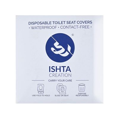 ISHTA Disposable Waterproof Toilet Seat Covers With Non Woven Protector Sheet for Car, Air & Train Traveling (Travel Kit - Pack of 3 Toilet Seat Cover & 80GSM 2 Front & 1 Back Seat Sheet)