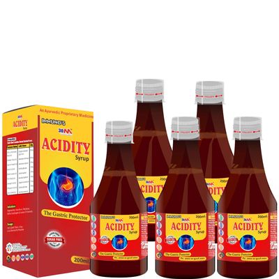 30M Ayurvedic Acidity Gas Relief Medicine Syrup (5 x 200 ml) for Hyperacidity, Indigestion, Gas, Flatulence, Heartburn, Reflux Esophagitis, Lesions of stomach (5)