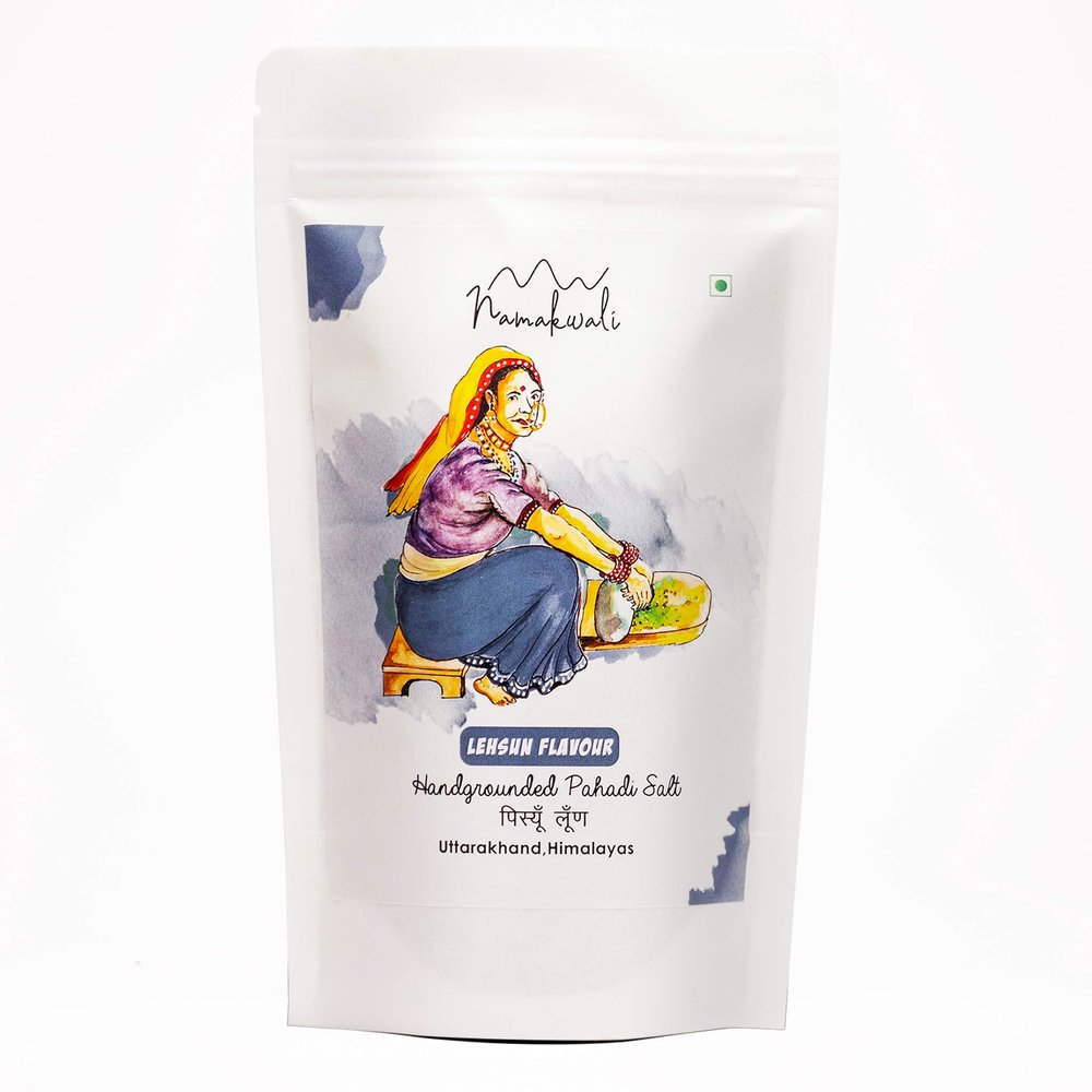 Namakwali Flavoured Pahadi Salt Garlic (lehsun) Seasoning, 200gm | Seasoning mix for Popcorn, Noodles, Salad, Raita, Juice, Fruits, Makhana| 100% Organic, No Chemicals | SharkTank India Product