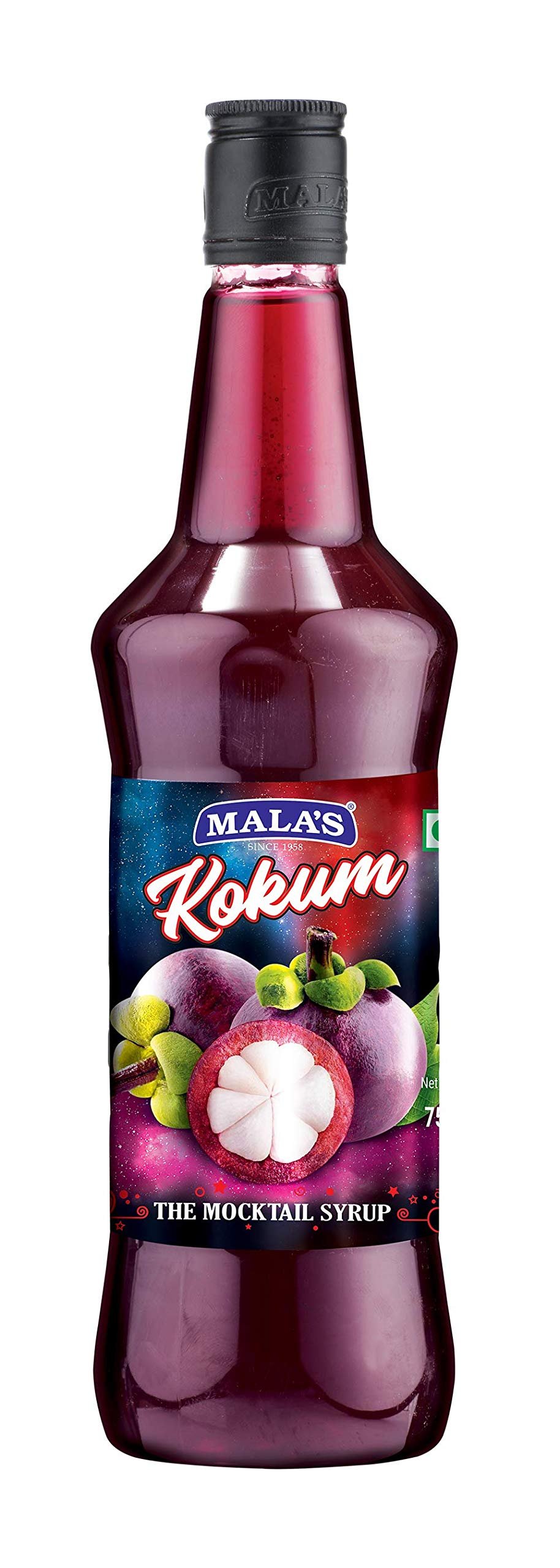 Mala's Kokum Cordial Fruit Drink - 750ml Bottle | Kokum Sharbat | Mixer for Syrup, Fruit Shakes, Mocktails, Cocktails, Drinks, Sorbets, Juices, Beverages