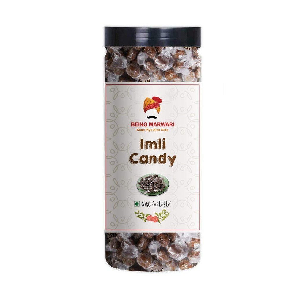 Being Marwari Soft & Chewy 300Gram (Jar Pack) Imli Goli|Khatti Meethi Emli Tamarind Twist, Preservative-Free Emly Candy|Chulbuli Twisted Sour Imly Candies