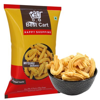 Best Cart-Happy shopping Happy shopping | Famous Indian Namkeen | Gram Flour and Rice Flour Chakli Snack | Mysuru Famous Snacks murukku 250 GRAMS PACK OF 1