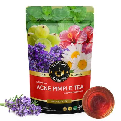 TEACURRY Acne Tea (100 Gram Loose, 1 Month Pack,) - Helps in Cysts, Pimples, Pustules & Nodules - Acne Removal Tea