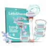LetsShave Evior Trial Pack Shaving Razor Value Set For Women, 4 Blades + 1 Handle, Open Flow Cartridge, Dual Moisture Bar & Micro Comb Guard Bar, Razor For Women Underarms, Legs & Bikini Area view 1