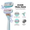 LetsShave Evior Trial Pack Shaving Razor Value Set For Women, 4 Blades + 1 Handle, Open Flow Cartridge, Dual Moisture Bar & Micro Comb Guard Bar, Razor For Women Underarms, Legs & Bikini Area view 2