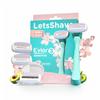 Letsshave Evior 3 Sensitive Shaving Razor Value Set | 1 Handle + 4 Blades | Dual Moisture Bar with AloeVera, Vitamin E, Argan & Avocado Oils | Bikini & Underarm Friendly | Full Body Hair Removal Razor for Women | 6 Months of Worry Free Shaving view 1
