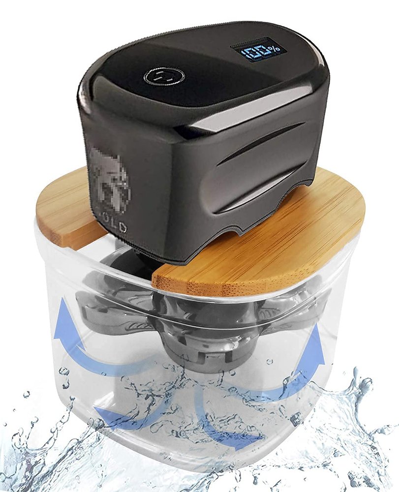 FitSand Bamboo Shaver Rinse Stand Compatible with All Skull Shaver Pitbull Gold PRO Electric Pitbull,Palm, Butterfly Kiss, Butterfly Pro and Bald Eagle Shavers for Men and Women