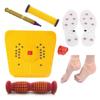 NETCLUB NC-48 Acupressure Massager Tools Combo Kit with Pyramidal Roller, Bio-Magnetic Power Foot Mat Magneto-Therapy for Stress and Pain Relief & Silicone Gel Anti Crack Heel Socks Pad With thumb pad view 1