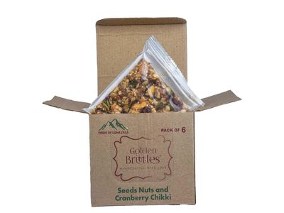 Golden Brittles -Chikki Seeds Nuts & Cranberry (Packs of 6 85g each)
