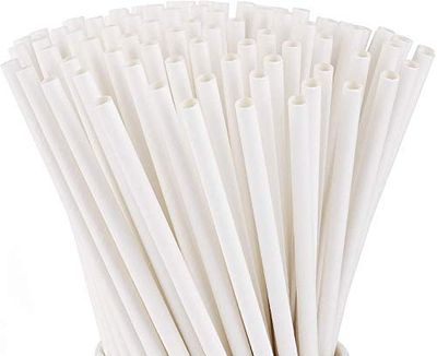 FDA Approved Paper Straw - 100% Biodegradable and Dye Free - Size 6mm x 200mm (100)