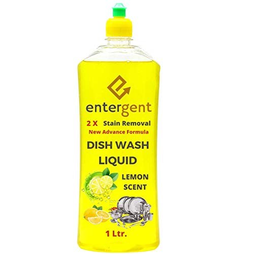 ENTERGENT Dish wash Gel, Powerful Cleaner Gel Premium Concentrate Dish Plate washing Liquid pH Balanced Dish Cleaning 5 Liter can (1 Litre)