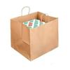 Krithika Kraft Paper Bags With Strong Handles For Shopping, Retail, Restaurants, Grocery, Cake Shops And Take Away-Reusable 130 Gsm (Size:9.5X12X9.5 Inchs) Pack Of 50,Brown view 3