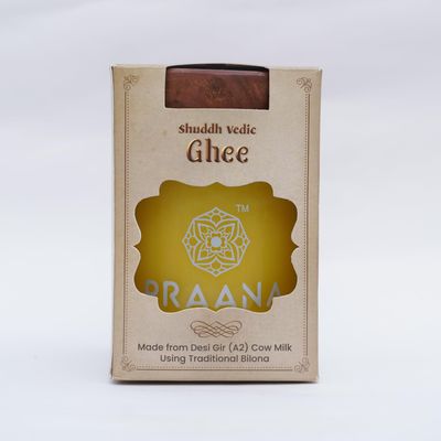 Praana Nutrition A2 Vedic Bilona Gir Cow Ghee in Glass Jar - 500ml