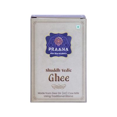Praana Nutrition A2 Vedic Bilona Gir Cow Ghee in Glass Jar - 250ml