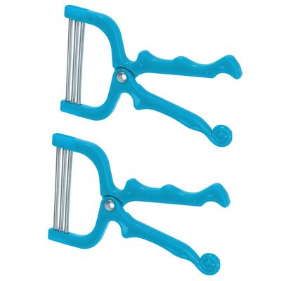 Healifty Spring Epilator Facial Hair Remover Hair Removal Spring Upper Lip Chin Cheeks Neck Stainless Steel Hair Threader 2pcs/ Set Blue