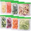 GREENZLA Planet Friendly Reusable Freezer Bags, 8-Pack Extra Thick and Leakproof & Resealable - For Safe Food Storage, Marinating, Snacks, & Meal Prep, Reusable Bags for Food, & Freezer Safety view 1