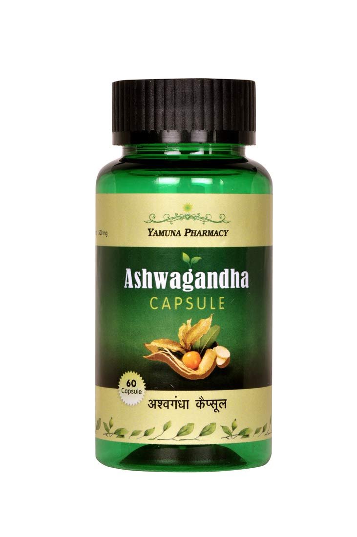 ASHWAGANDHA EXTRACT CAPSULES| YAMUNA PHARMACY | PURE ASHWAGANDHA EXTRACT | VEG CAPSULES | PROVIDES IMMUNITY | 60 CAPSULES