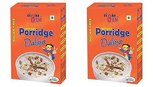 8 AM Instant Wheat Porridge Sugar Free (Dalia), 200G(Pack of 2), Rich In Protein & Fiber, Nutritious & Healthy Breakfast Cereals, Essential For Good Health, Natural Whole Wheat Improves Digestion