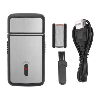 Mini USB Electric Shaver, USB Rechargeable Facial Ultra Thin Electric Shaver with USB Charger and Cleaning Brush for Men's Facial Use Home Travel and Camping