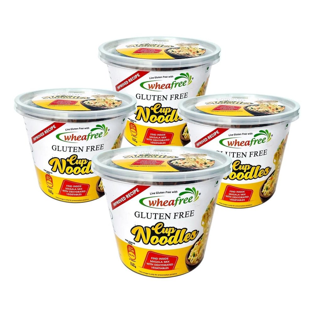 Wheafree Gluten Free Cup Noodles (Pack of 4 x 100g each) | Quick and Easy to Cook | New & Better Formulation | Comes with Tastemaker | Vegetarian