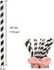 Black Striped Paper Straws, Colorful Stripes Paper Drinking Straws 100 Pack (Black Stripes), Durable & Biodegradable Drinking Straws view 4