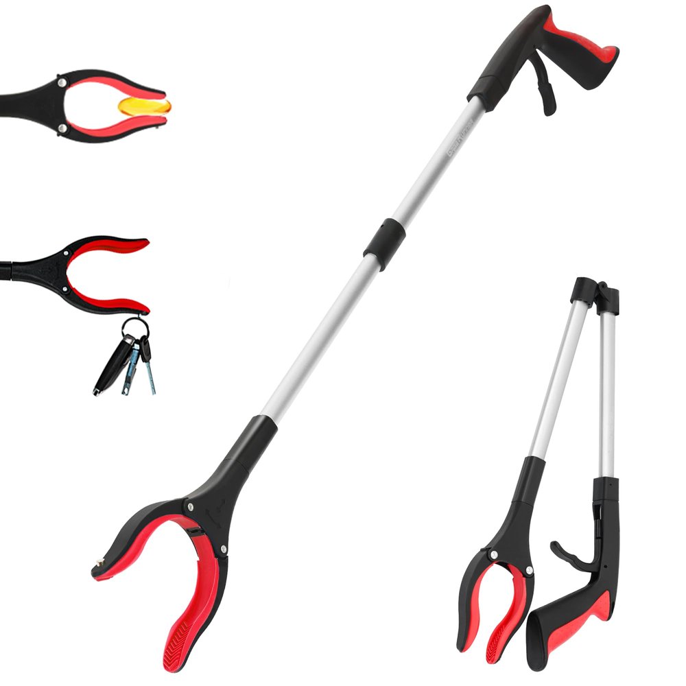 32 inch GrabRunner Reacher Grabber Strong Magnetic(Red)