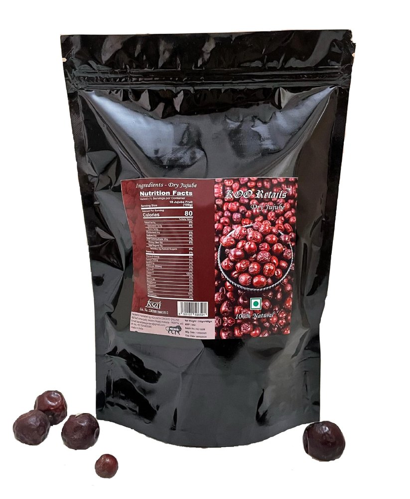 KOO Retails Jujube Dried Fruit - Unnab Ber Red - Whole Bair 400gm Red