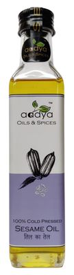 Aadya Oils & Spices Sesame Oil | Til OIl | Gingelly Oil Cold Pressed |Cooking Oil| 250 ml| 100% Pure | 100% Natural Pack Of 1.