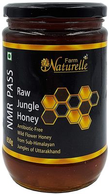 Farm Naturelle Jungle Flower Wild Forest Honey 850gm|NMR Tested Honey In Glass Jar with Engraved Virgin Wooden Spoon | Raw & Unfiltered|Unprocessed Raw Honey