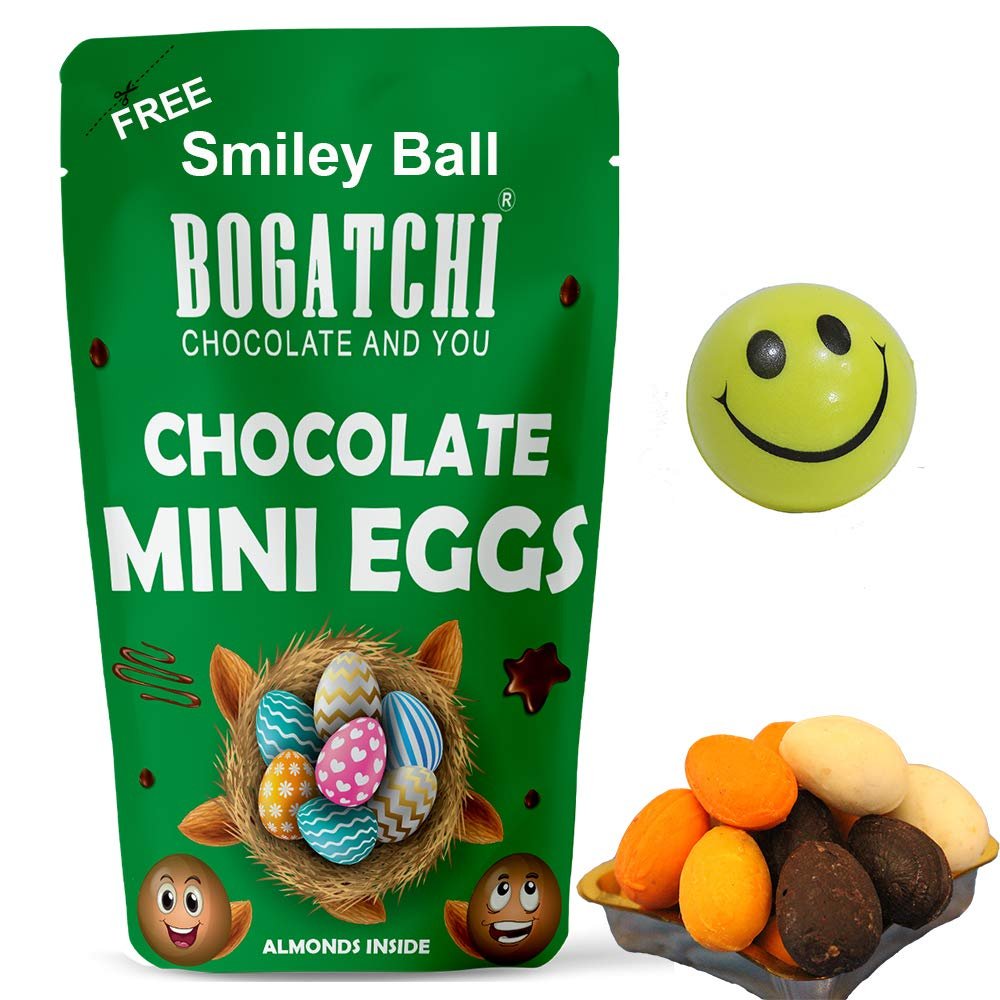 BOGATCHI Choco Almond eggs 200g for Easter Easter chocolate eggs with Smiley Ball