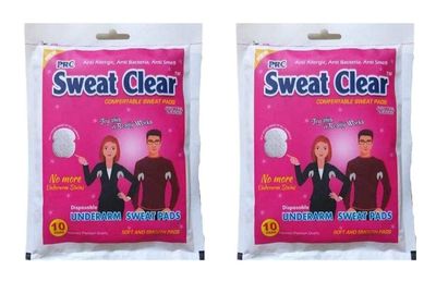 Vinbila A J Sweat Clear 5 Layers Protection Underarm Sweat Soft Stay Confident Longer Arm Pads For Unisex Leak Proof Sweat Pads One Size Fits All (10 Pads = 1 Pack) (White, 20 Pads)