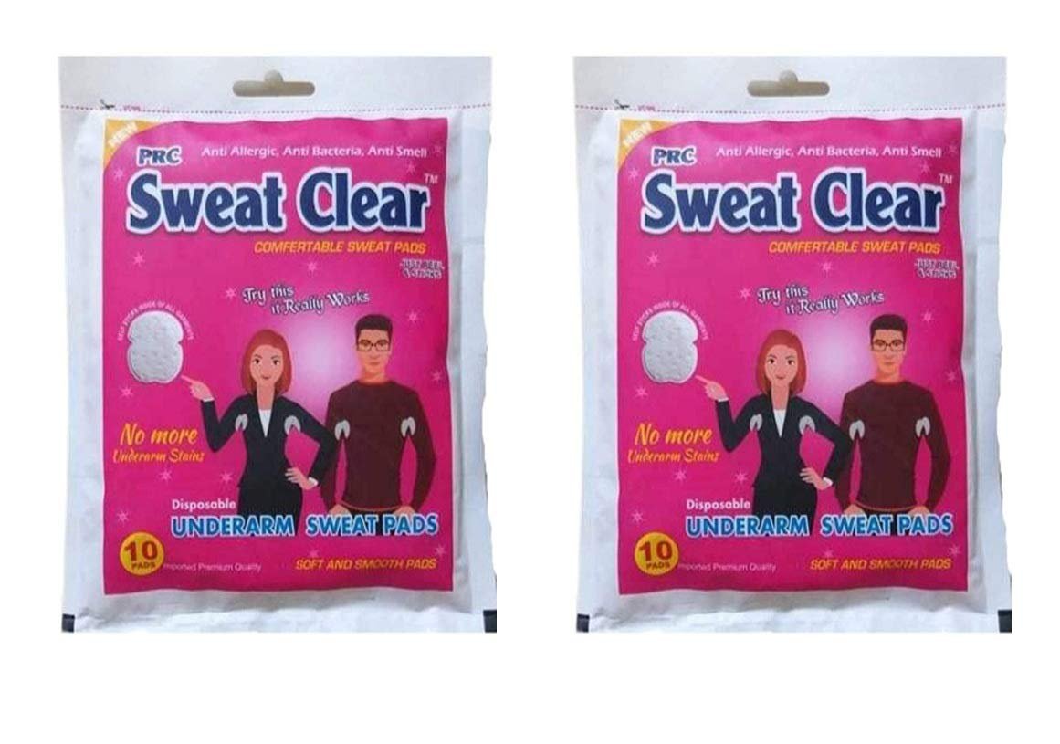 Vinbila A J Sweat Clear 5 Layers Protection Underarm Sweat Soft Stay Confident Longer Arm Pads For Unisex Leak Proof Sweat Pads One Size Fits All (10 Pads = 1 Pack) (White, 20 Pads)