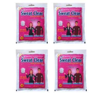 Vinbila A J Sweat Clear 5 Layers Protection Underarm Sweat Soft Stay Confident Longer Arm Pads For Unisex Leak Proof Sweat Pads One Size Fits All (10 Pads = 1 Pack) (White, 40 Pads)