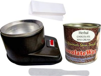 Adwel Black wax heater + Black Chocolate + White strips packet (65pieces) + Wax knife