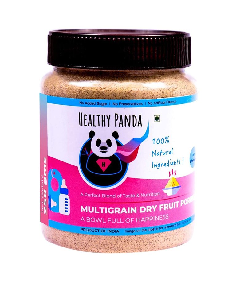 HEALTHY PANDA Organic Multigrain Dry Fruit Porridge/Sprouted Dry Fruit Porridge, Cereal Based Porridge - 125 Grams, Pack Of 2 (250 Grams)