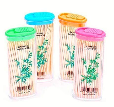 Ayra Crafts Nature Bamboo Toothpick Non-Toxic Odorless Toothpicks Portable Tooth Cleaner Oral Care Tool Eco Friendly | Pack of 2 Container