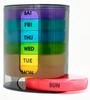 GIIYAA Weekly Pill Organizer (Twice-A-Day), Portable 7 Day Pill Box Case with Stackable AM/PM Compartments for Pills, Vitamin, Fish Oil, Supplements,Rainbow view 1