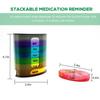 GIIYAA Weekly Pill Organizer (Twice-A-Day), Portable 7 Day Pill Box Case with Stackable AM/PM Compartments for Pills, Vitamin, Fish Oil, Supplements,Rainbow view 2