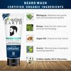 AMAzing EARTH Certified Organic Beard Oil and Beard Wash Combo for Hair Growth Oil, Non-Sticky, Conditioning, Hard Curly Beard, Sulphate & Paraben Free view 3