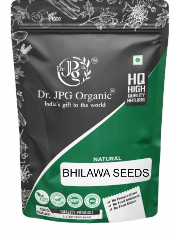 Dr. JPG Natural Bhilawa Seeds-200g / Semecarpus Anacardium/Marking Nut Seed/Bile Semecarpus Anacardium/inn Seed/ISO & GMP Certiffied. (Pack Of 1)