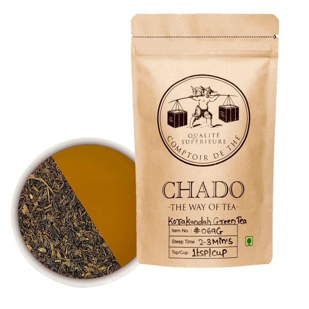 CHADO Korakundah Green Tea Pyramid Teabags (37.5g) - Makes 15 Cups, 3 Infusions - Green Tea